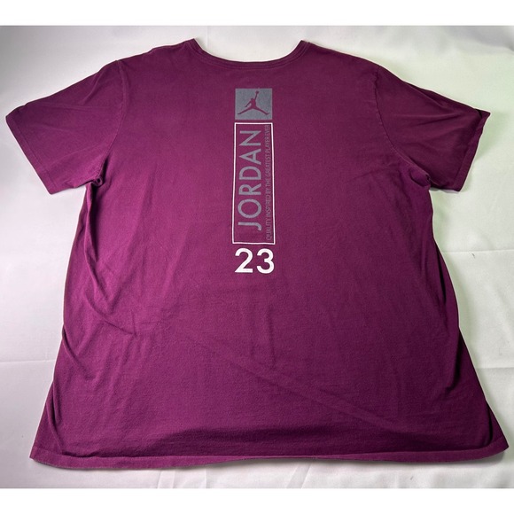 Jordan T-Shirt XXL Purple Maroon TWO 3 23 Jumpman Graphic Quality Inspired Tee - Picture 3 of 9